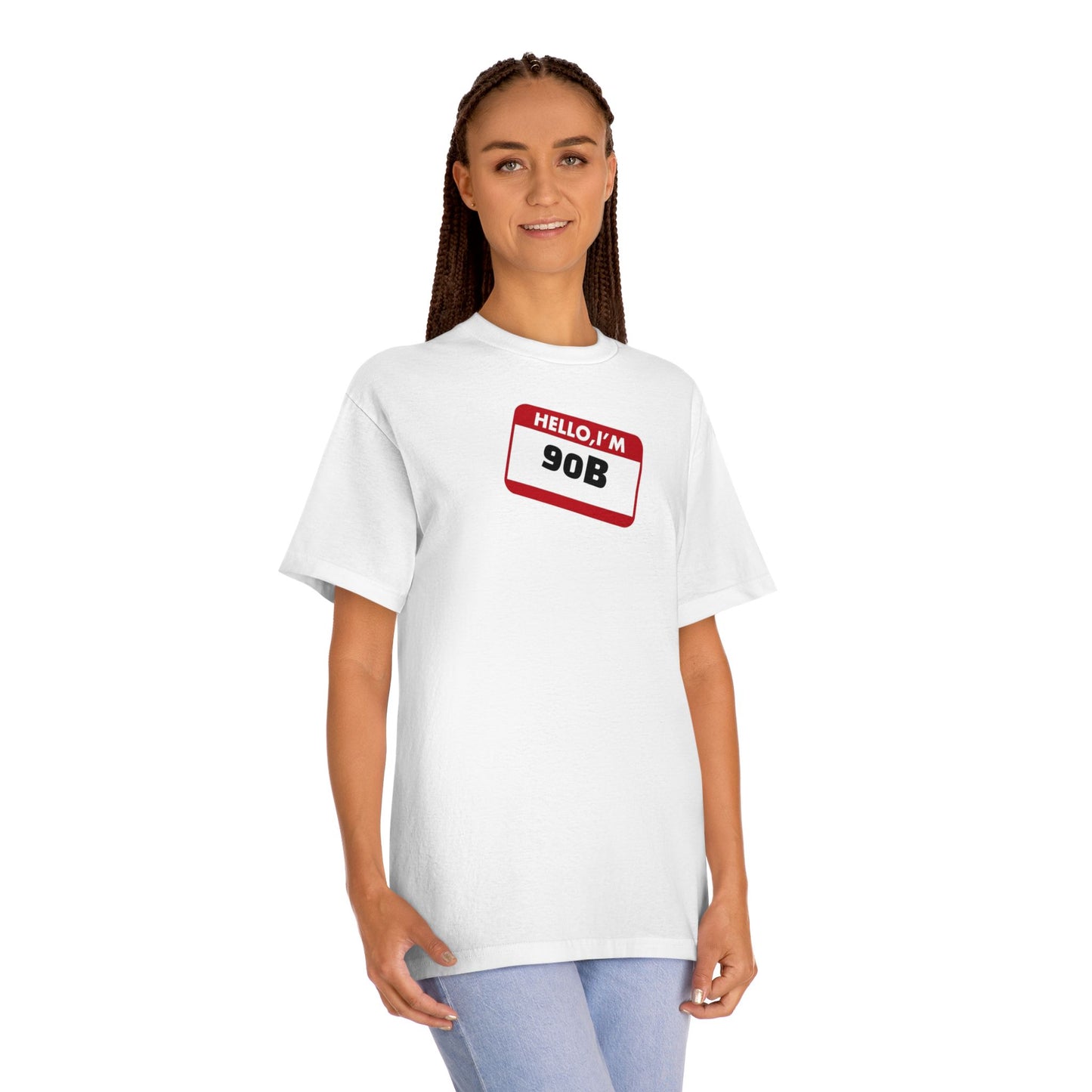 Bold Graphic Unisex Tee with 90B Design, Casual Streetwear, Gift for Him/Her, Trendy Summer Top, Perfect for Parties His name is proof of identity