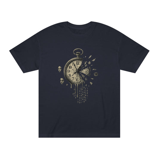 Vintage Clock Graphic Unisex Classic Tee, Casual Wear, Unique Design, Gift for Him/Her, Retro Style T-Shirt, Time Lover Apparel