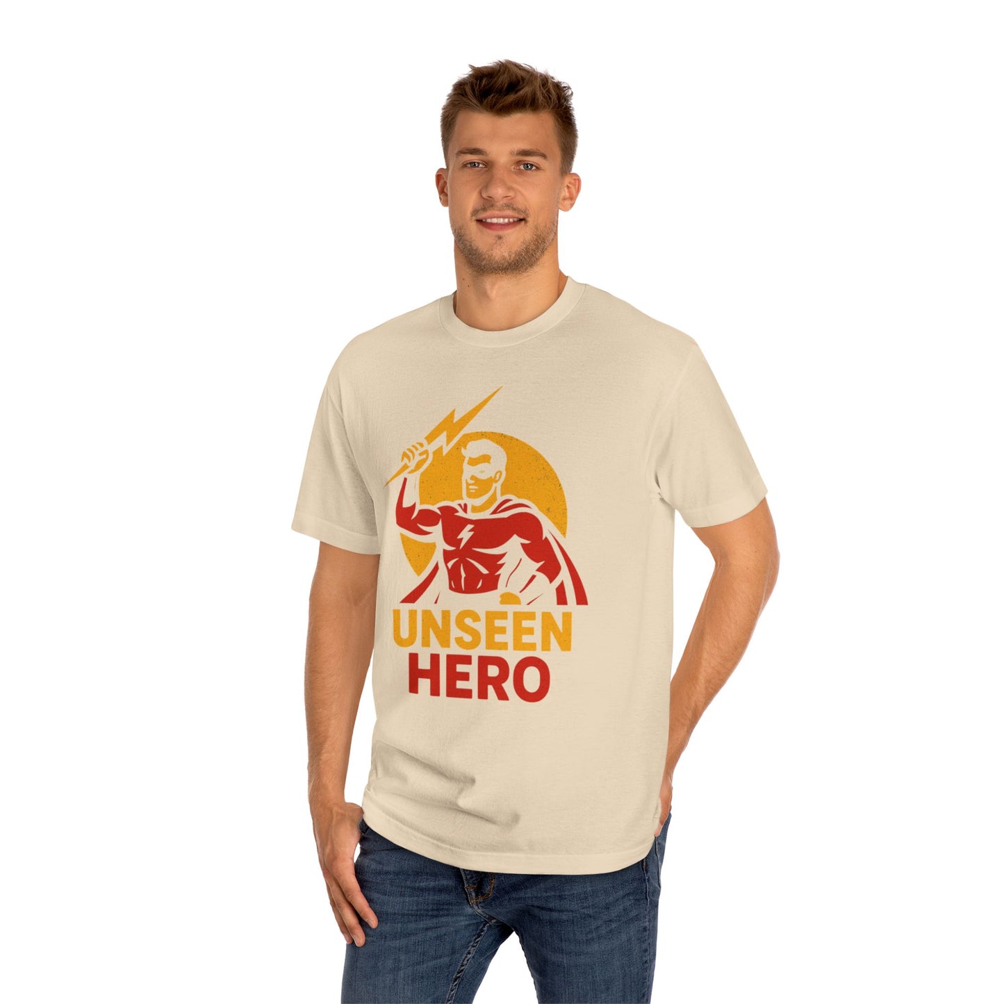 Unseen Hero Tee: Unisex Classic Shirt for Superhero Fans, Birthday Gift, Casual Wear, Geek Culture, Comic Con Attire
