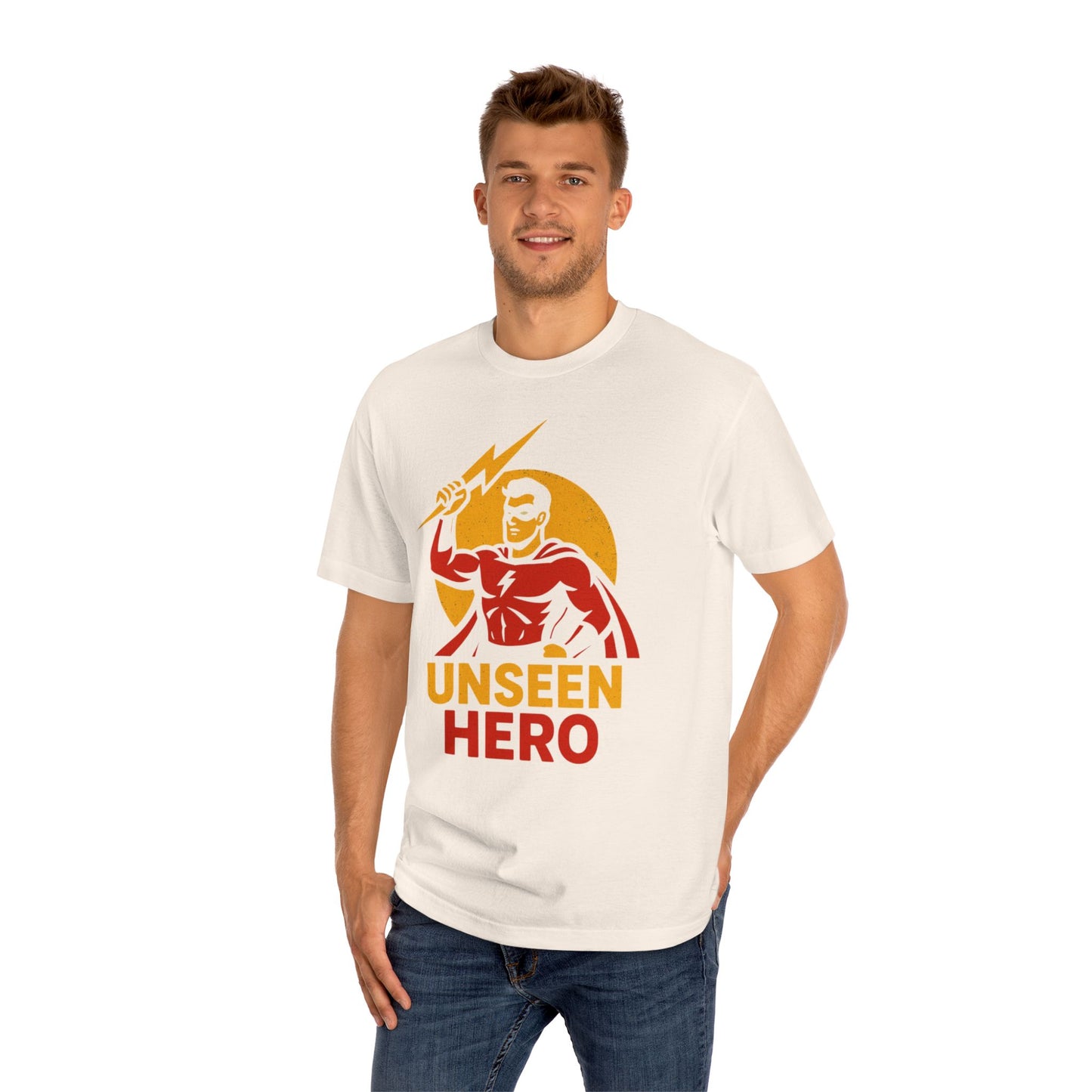 Unseen Hero Tee: Unisex Classic Shirt for Superhero Fans, Birthday Gift, Casual Wear, Geek Culture, Comic Con Attire