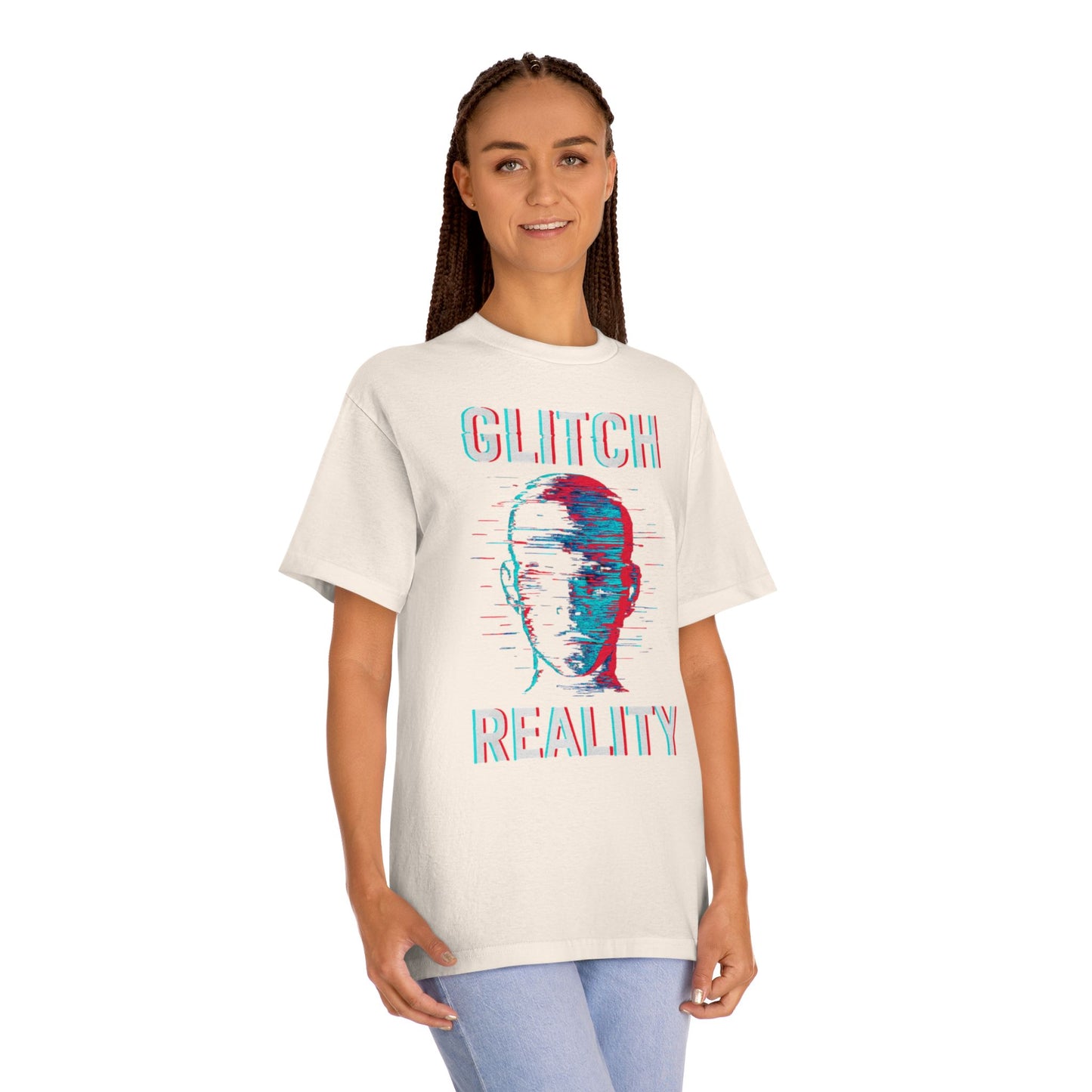 Glitch Reality Unisex Classic Tee, Cool Graphic Shirt, Retro Pixel Art Tee, Trendy Casual Top, Gift for Gamers, Hipster Fashion