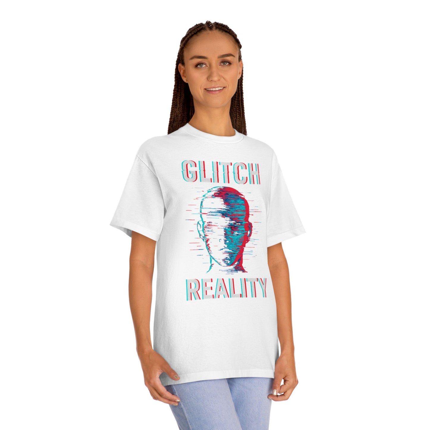 Glitch Reality Unisex Classic Tee, Cool Graphic Shirt, Retro Pixel Art Tee, Trendy Casual Top, Gift for Gamers, Hipster Fashion