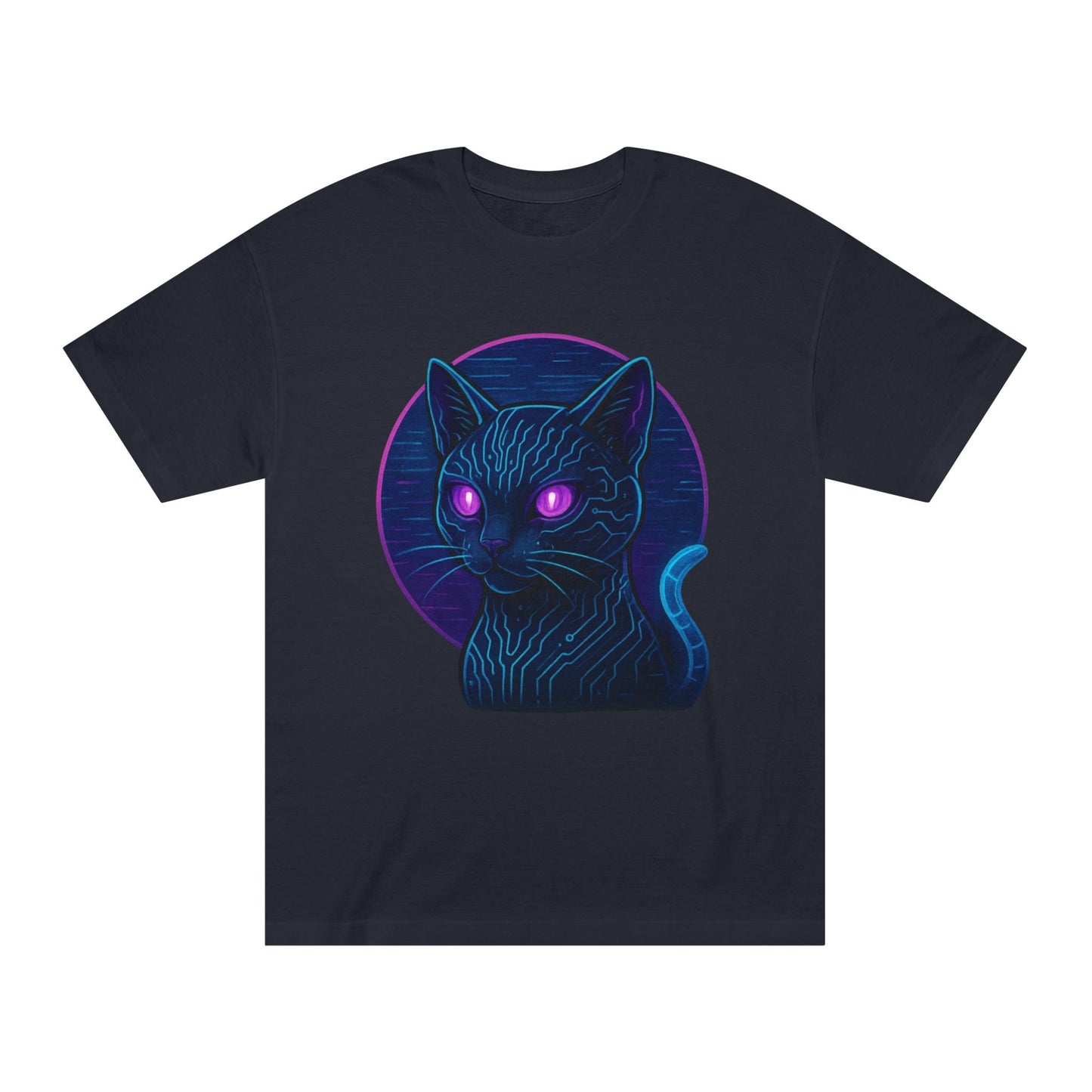 Neon Cat Tee, Retro Graphic Shirt, Cat Lover Gift, Cyberpunk T-Shirt, Unique Unisex Apparel, Fun Casual Wear, Festival Outfit