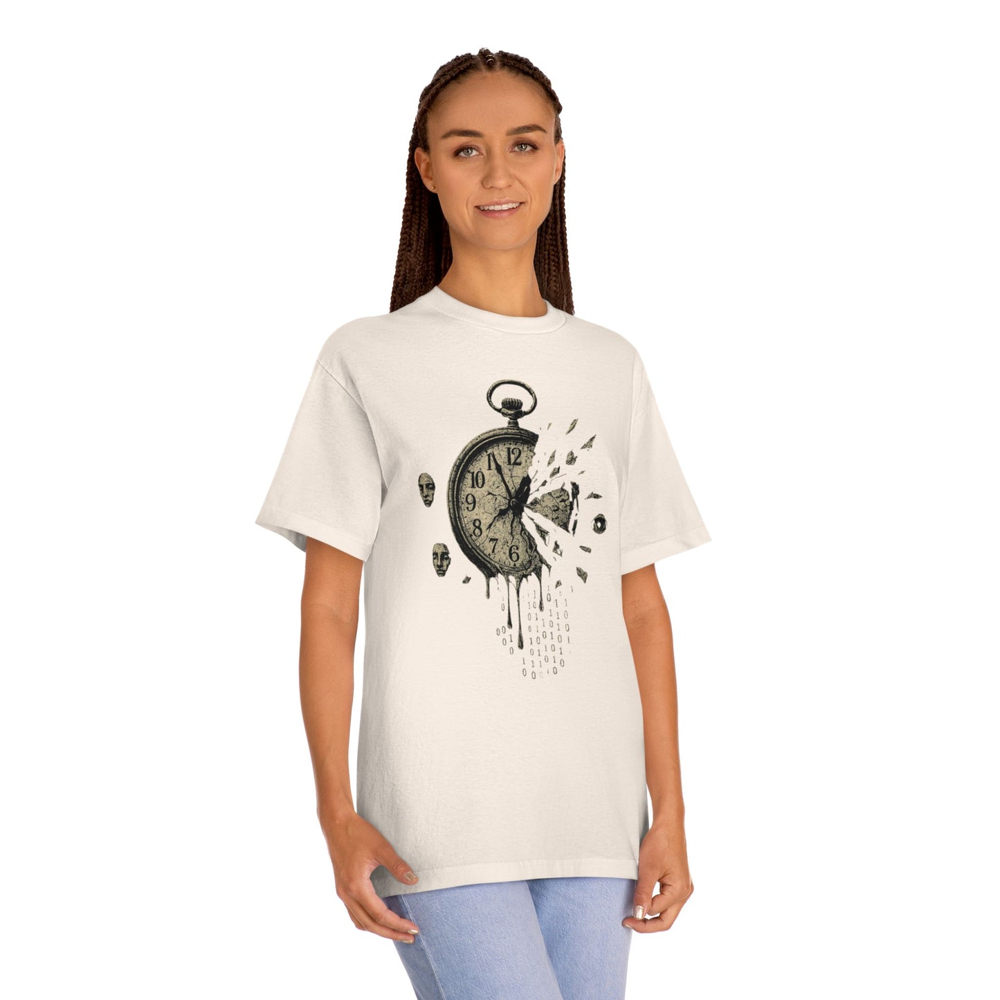 Vintage Clock Graphic Unisex Classic Tee, Casual Wear, Unique Design, Gift for Him/Her, Retro Style T-Shirt, Time Lover Apparel