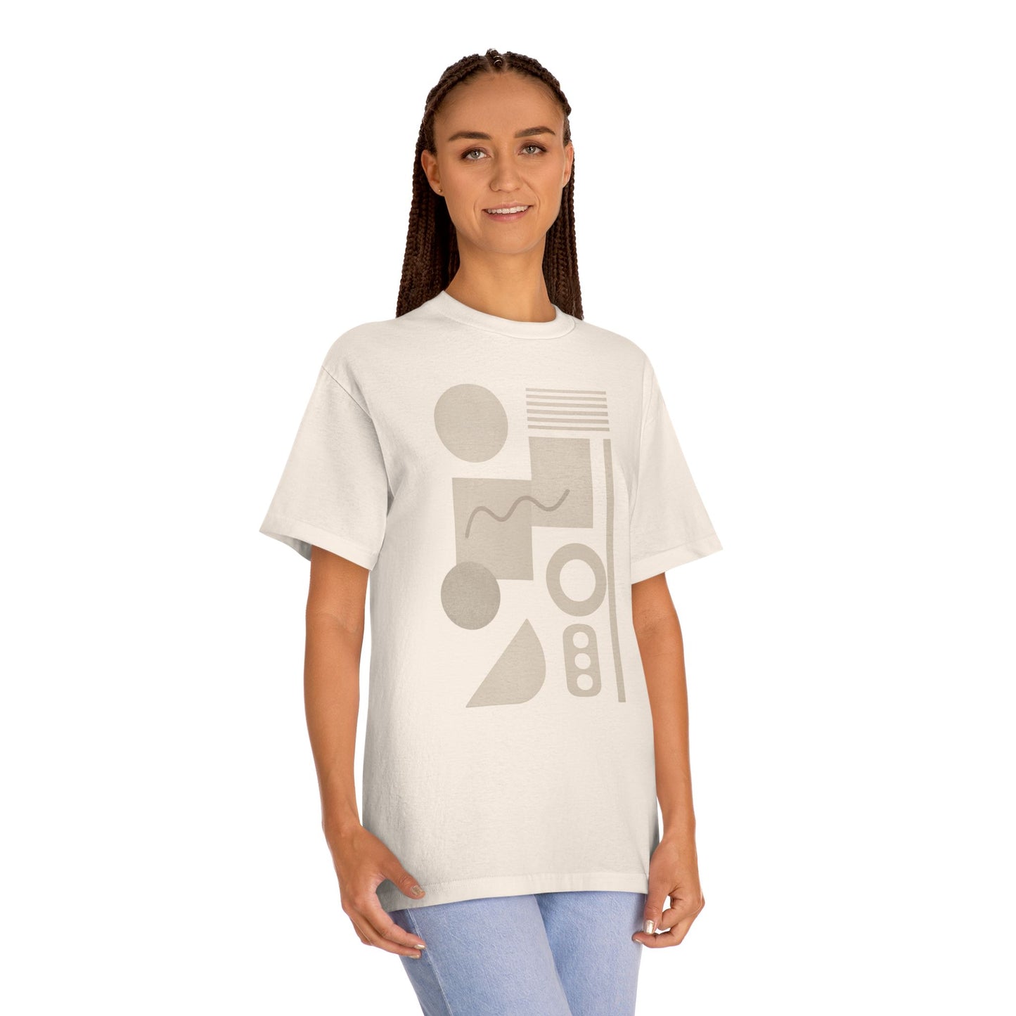 Minimalist Geometric Unisex Classic Tee, Casual Wear, Stylish Gift, Modern Fashion, Everyday Comfort, Trendy Summer Tee