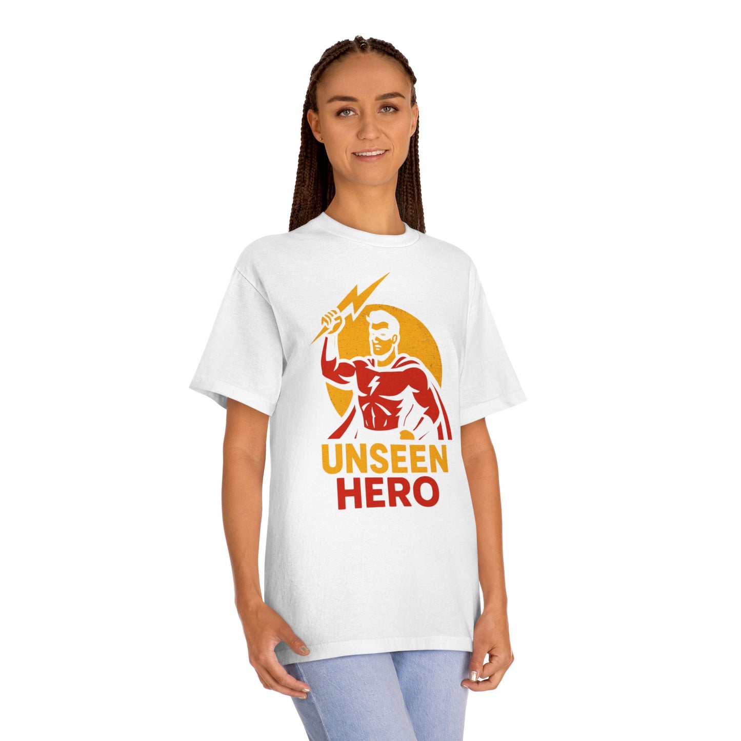 Unseen Hero Tee: Unisex Classic Shirt for Superhero Fans, Birthday Gift, Casual Wear, Geek Culture, Comic Con Attire