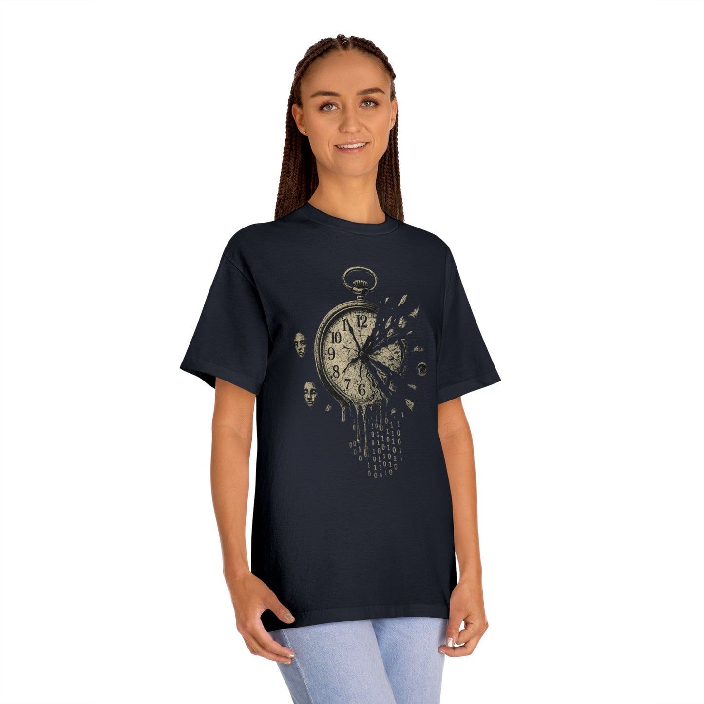 Vintage Clock Graphic Unisex Classic Tee, Casual Wear, Unique Design, Gift for Him/Her, Retro Style T-Shirt, Time Lover Apparel