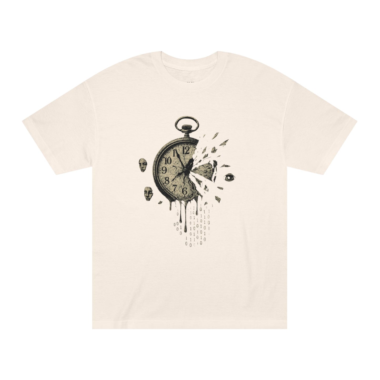 Vintage Clock Graphic Unisex Classic Tee, Casual Wear, Unique Design, Gift for Him/Her, Retro Style T-Shirt, Time Lover Apparel
