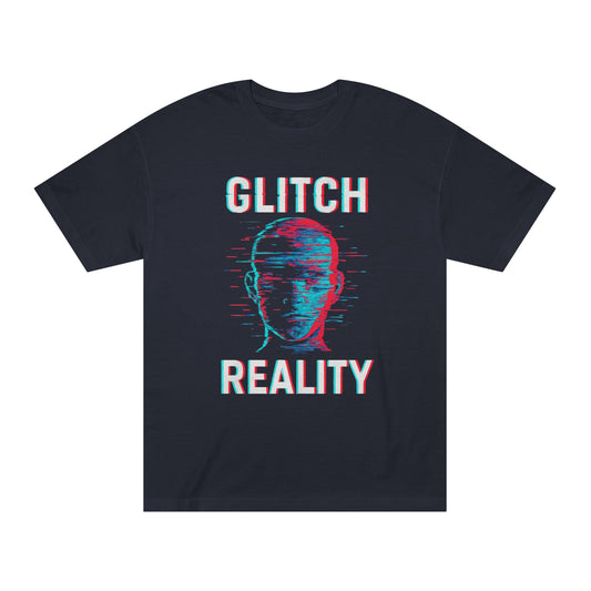 Glitch Reality Unisex Classic Tee, Cool Graphic Shirt, Retro Pixel Art Tee, Trendy Casual Top, Gift for Gamers, Hipster Fashion