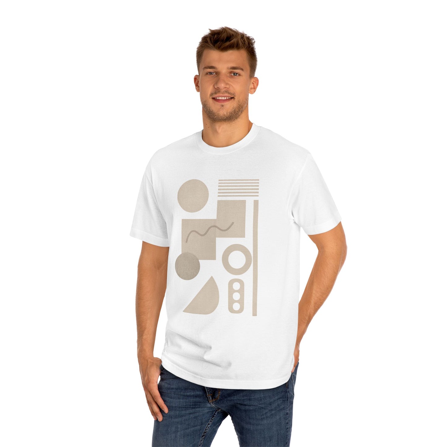 Minimalist Geometric Unisex Classic Tee, Casual Wear, Stylish Gift, Modern Fashion, Everyday Comfort, Trendy Summer Tee